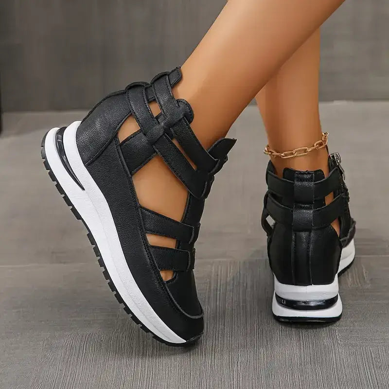 Side Zipper Comfortable Lightweight Wedge Sandals