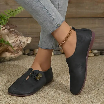 Women's leather soft-soled non-slip shoes