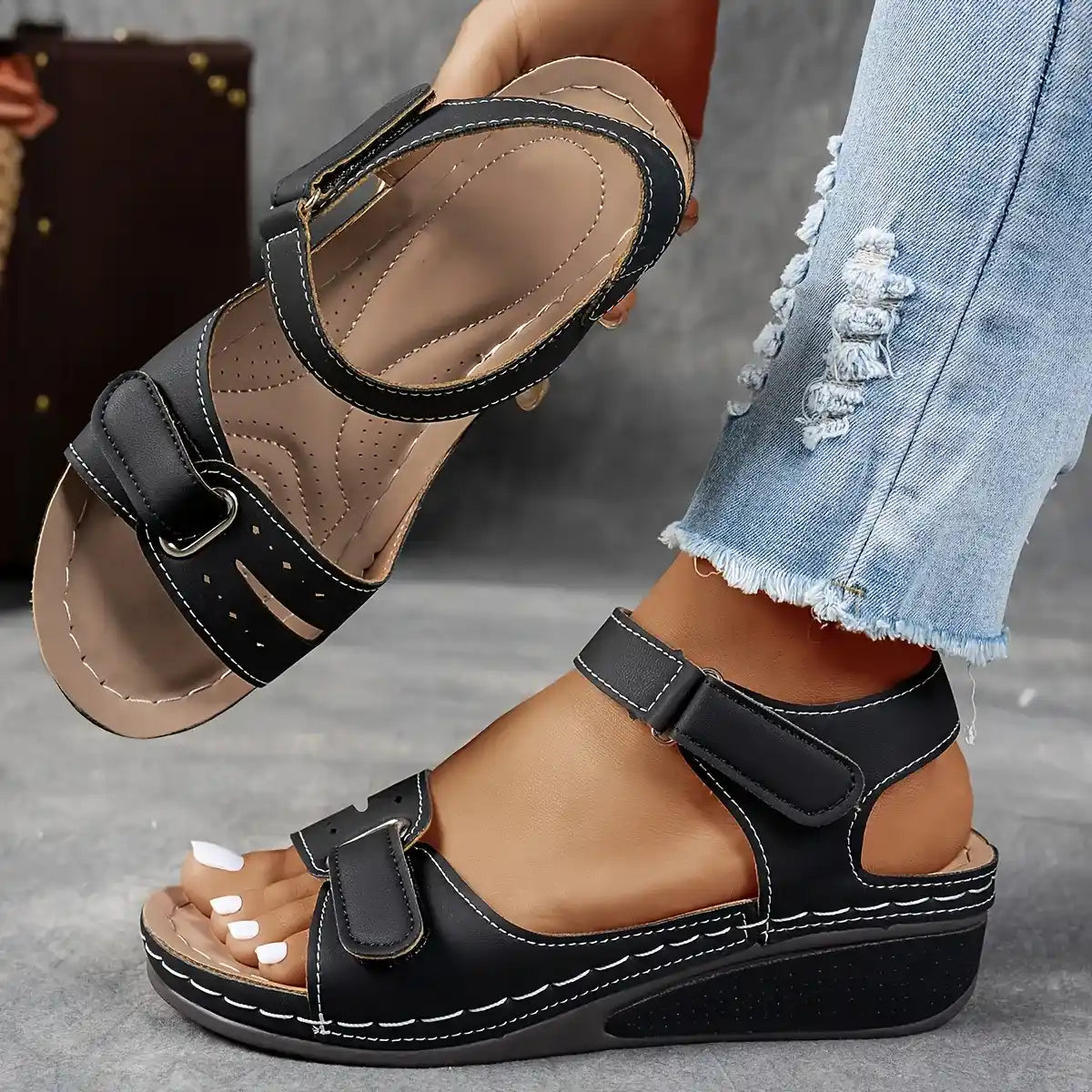 Women's Fashion Rhinestone High Heel Chunky Heel Sandals