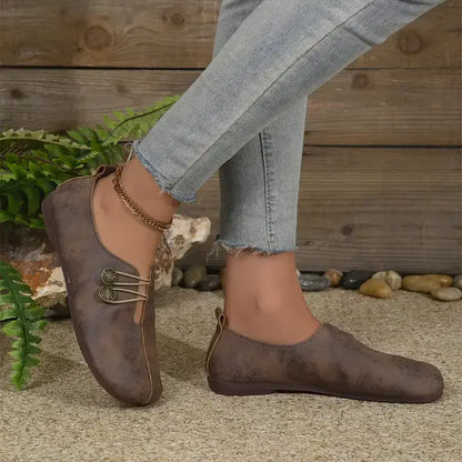 Women's leather soft-soled non-slip shoes