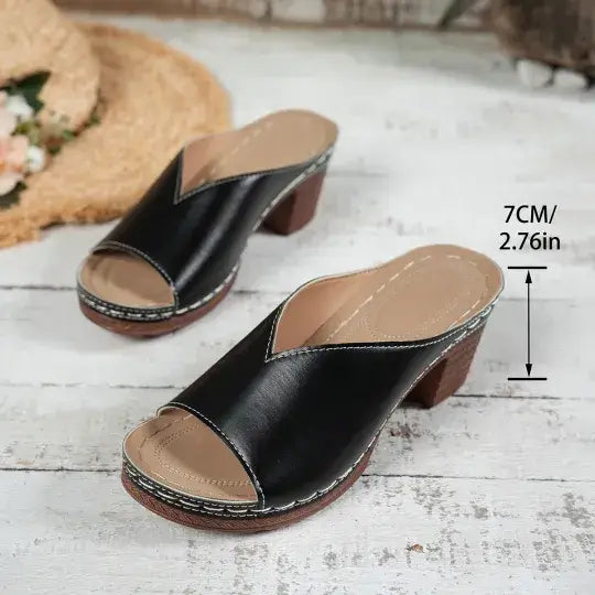Orthopedic Chunky High Heel Sandals