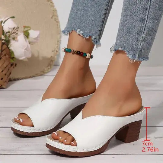 Orthopedic Chunky High Heel Sandals