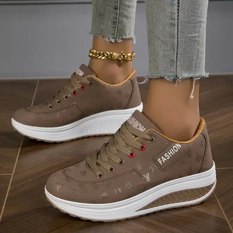 Women's Casual Fashion Breathable Platform Wedge Orthopaedic Sneakers