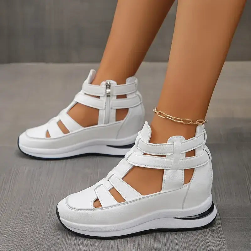 Side Zipper Comfortable Lightweight Wedge Sandals