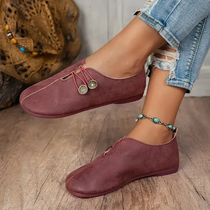 Women's leather soft-soled non-slip shoes