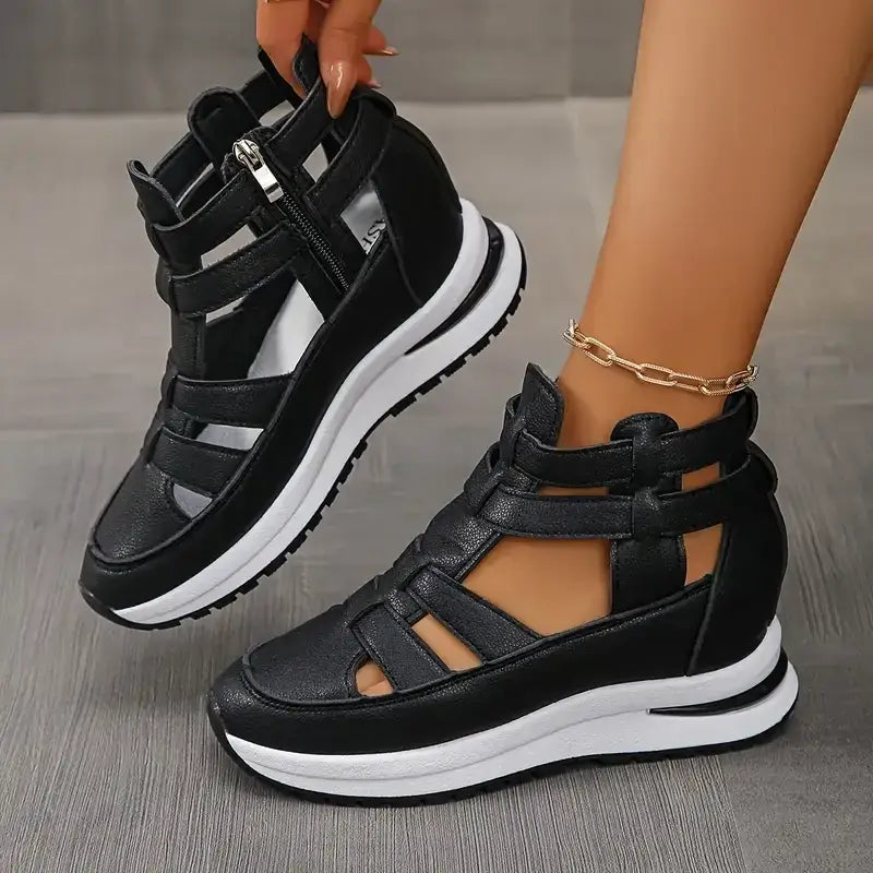 Side Zipper Comfortable Lightweight Wedge Sandals